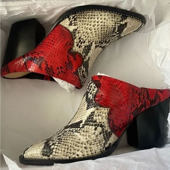 Schutz Destiny leather snakeskin print mule size 7,5 - Picture 15 of 17